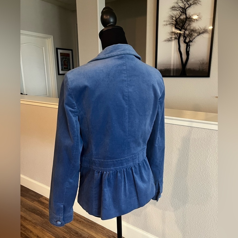 Talbot’s Blue Velvet Military Style Jacket with Structured Fit - Size 8 - Picture 5 of 12